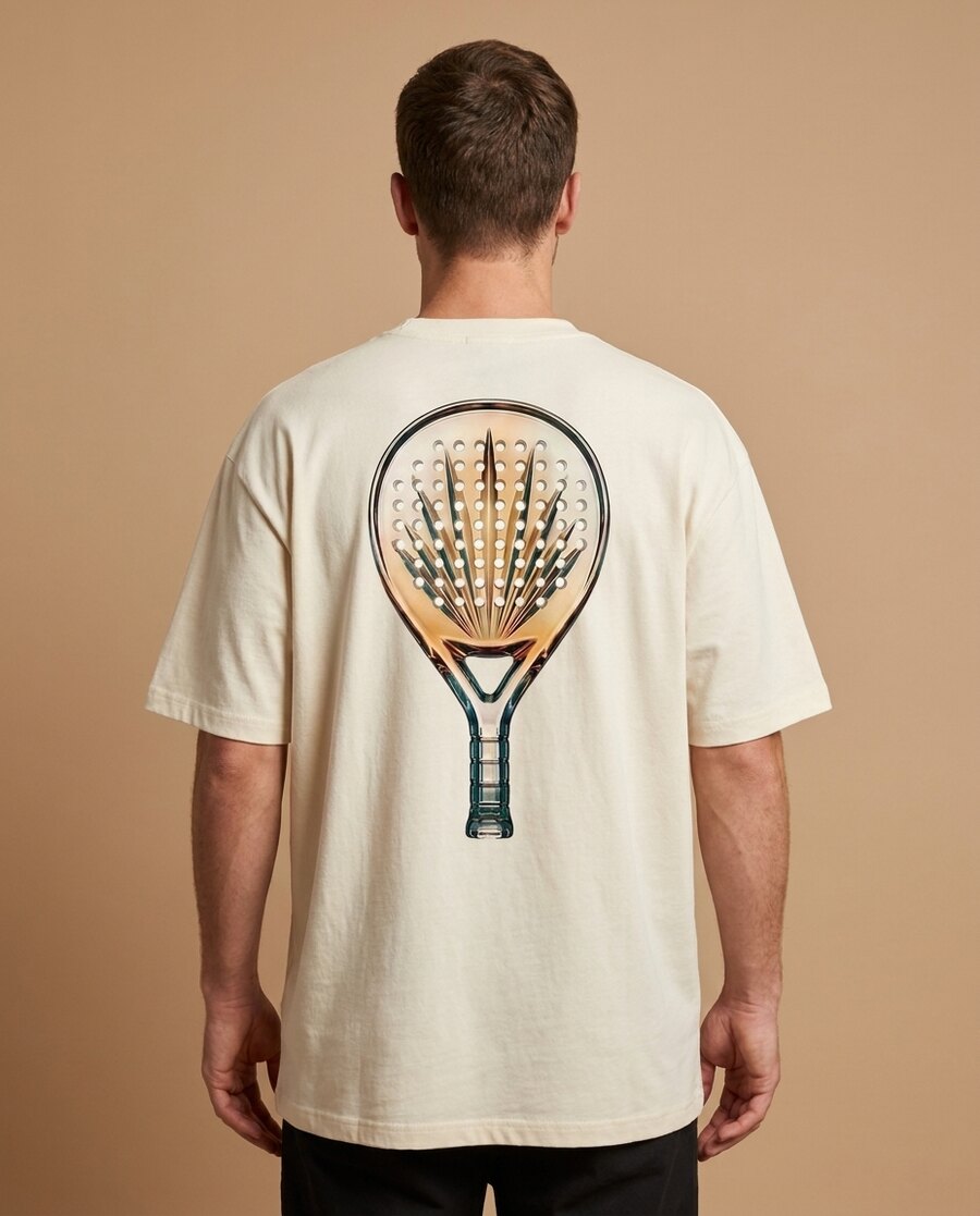 CRISTAL tee — crystal padel racket back print