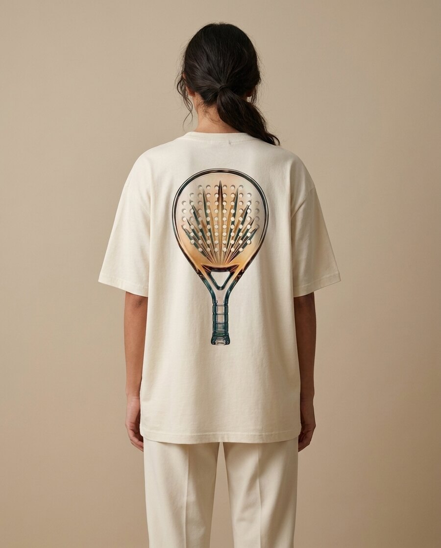 CRISTAL tee — crystal padel racket back print